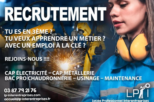 Recrutement - Lycée Professionnel Interentreprises