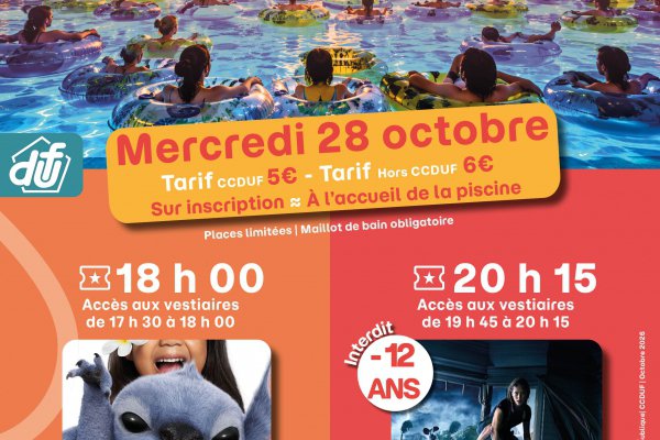 Aquaciné à la piscine districale !