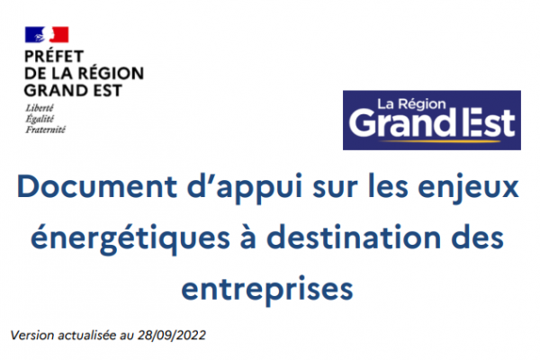 Document d’appui sur les enjeux  énergétiques à destination des entreprises